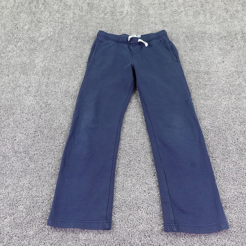 Old Navy Sweatpants Boys Large Navy Blue Fleece Joggers Elastic Waist Pockets